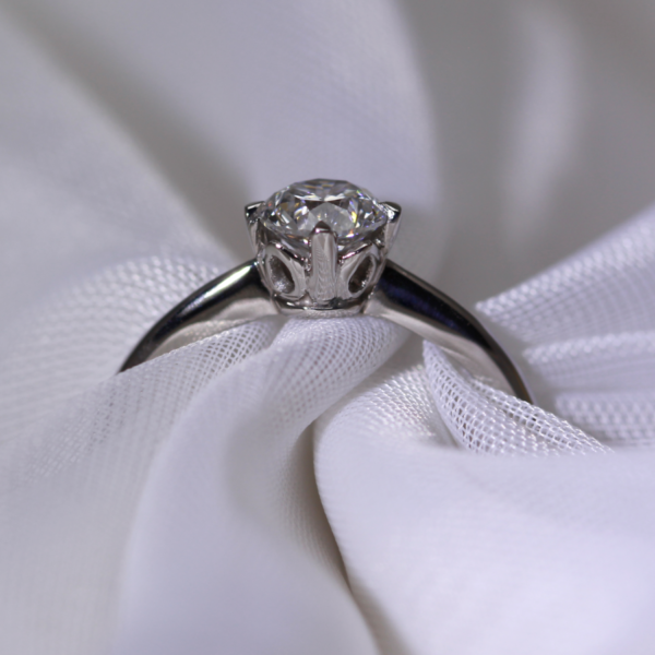 Environmentally Friendly Tulip Setting Solitaire Engagement Ring