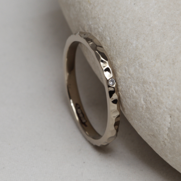 Recycled White Gold Diamond Wedding Ring