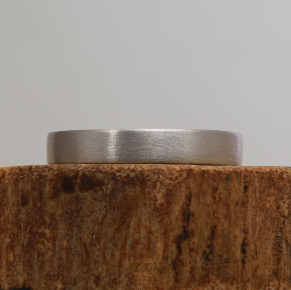 Eco White Gold Ring with an Etched Finish