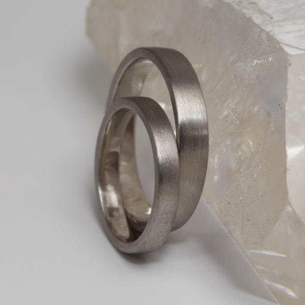 Handmade Platinum Rings with a Matt Finish
