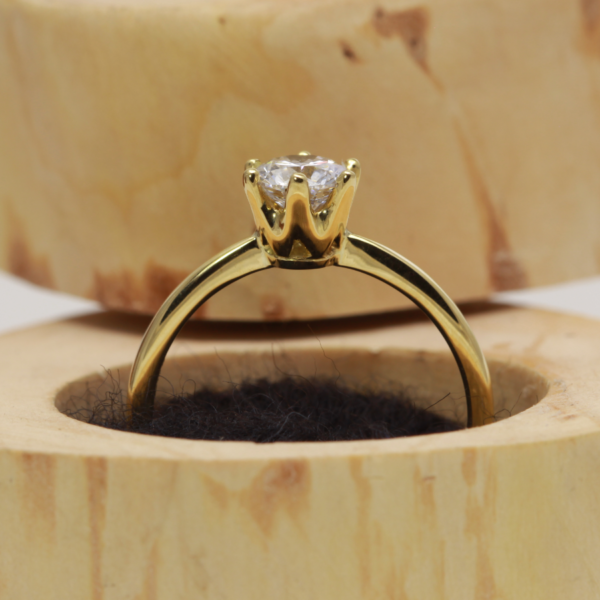 Environmentally Friendly Royal Crown Solitaire Engagement Ring