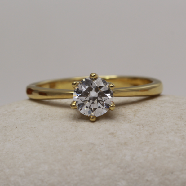 Hand Crafted Royal Crown Solitaire Engagement Ring