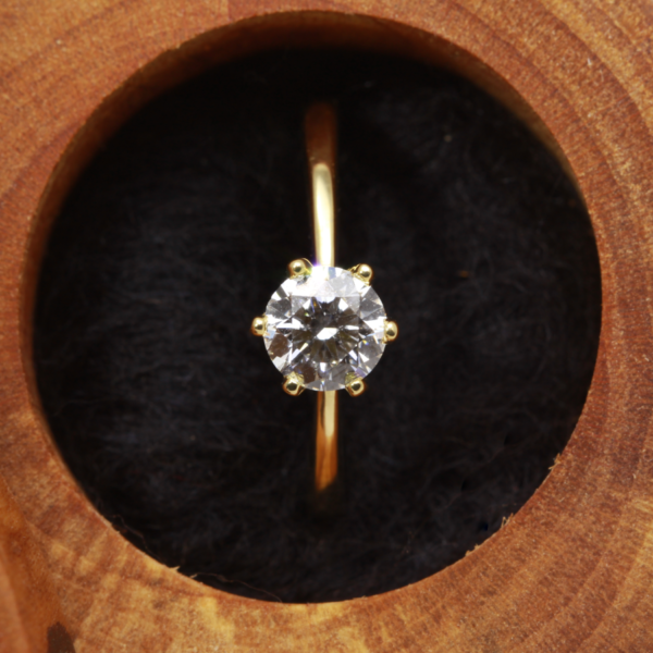 Recycled Royal Crown Solitaire Engagement Ring