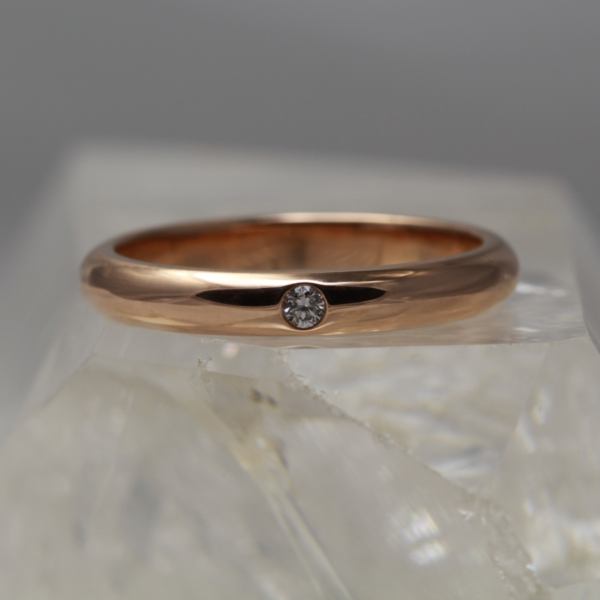 Handmade Rose Gold Diamond Wedding Ring