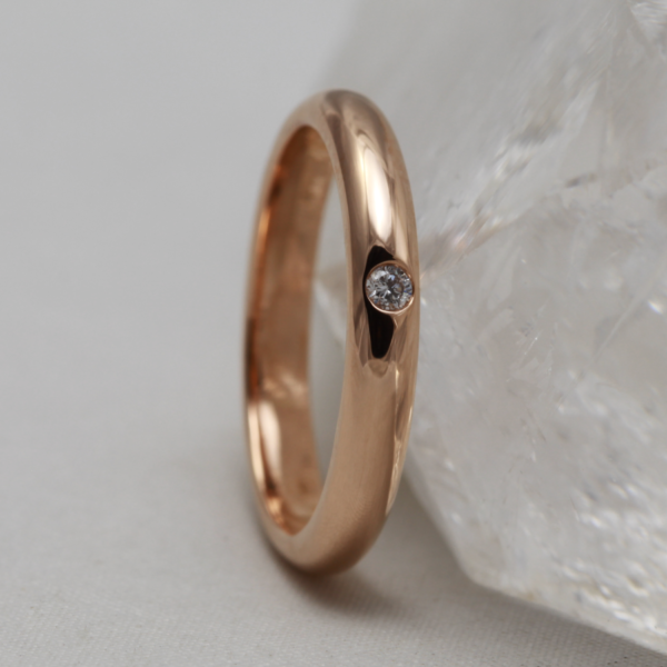 Recycled Rose Gold Diamond Wedding Ring