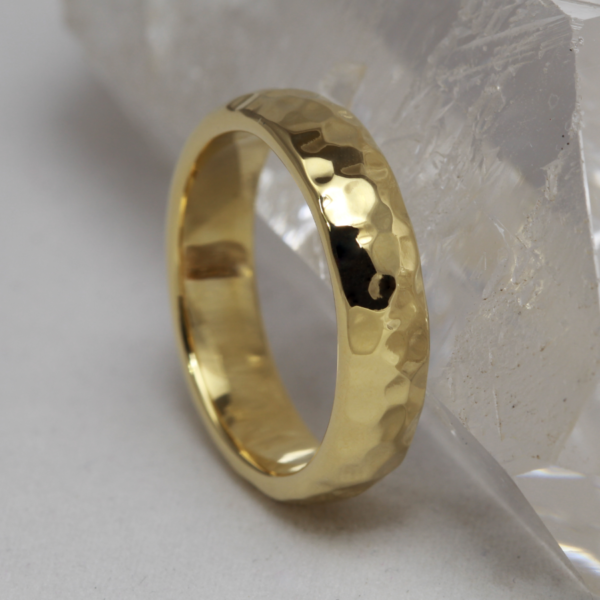 Recycled Gold Hammered Wedding Ring