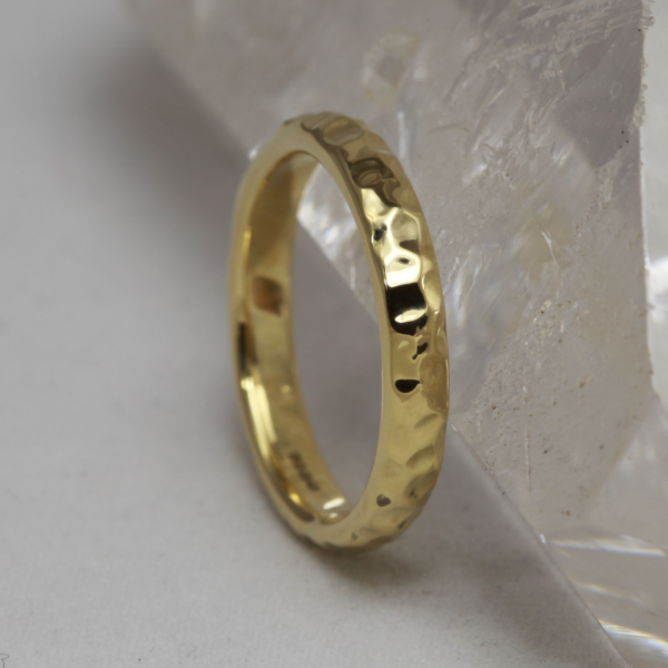 Bespoke Gold Hammered Wedding Ring