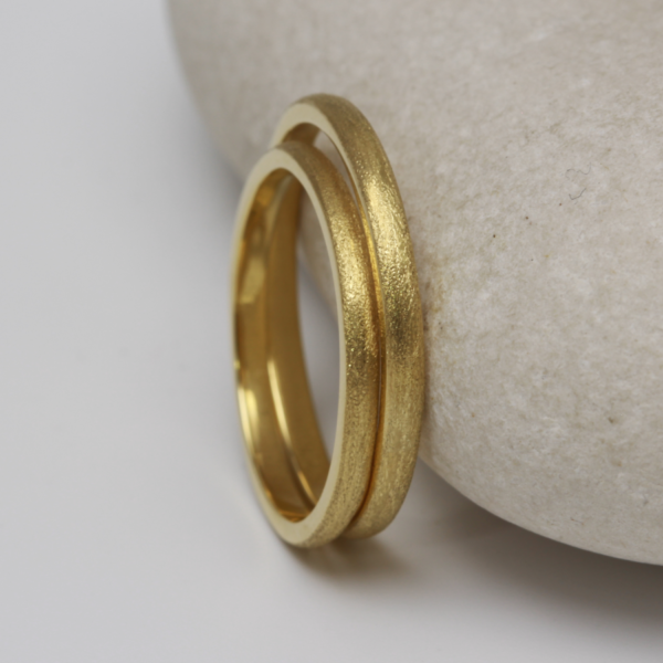 Eco Gold Rings with a Etched Finish