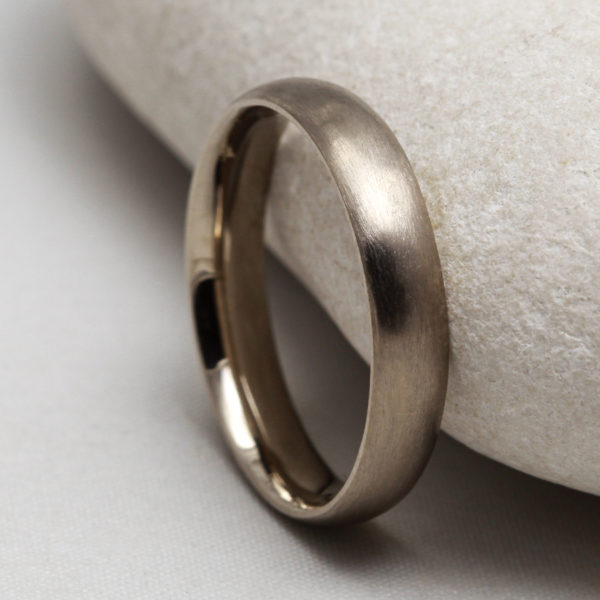 Handmade White Gold Ring with a Matt Finish
