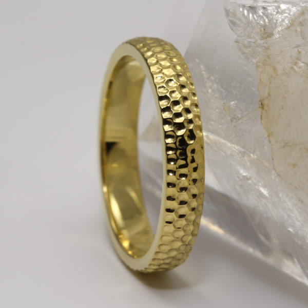 Handmade Gold Honeycomb Wedding Ring