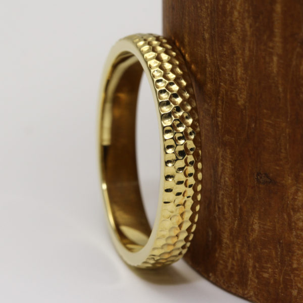 Eco Gold Honeycomb Wedding Ring