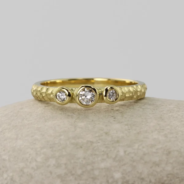 The White: 18ct Gold Lab Grown Diamond Trilogy Engagement Ring