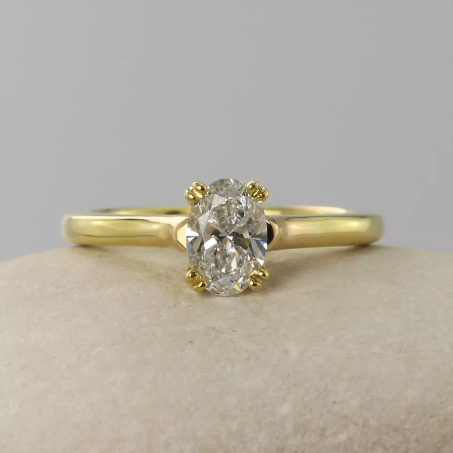 9ct Yellow Gold Half Carat Diamond Solitaire Twist Engagement Ring - Yellow Gold  Rings at Elma UK Jewellery