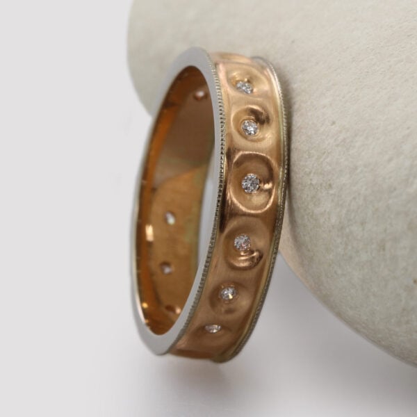 The Morava: 4.5mm 18ct Rose Gold and White Gold Diamond Ring