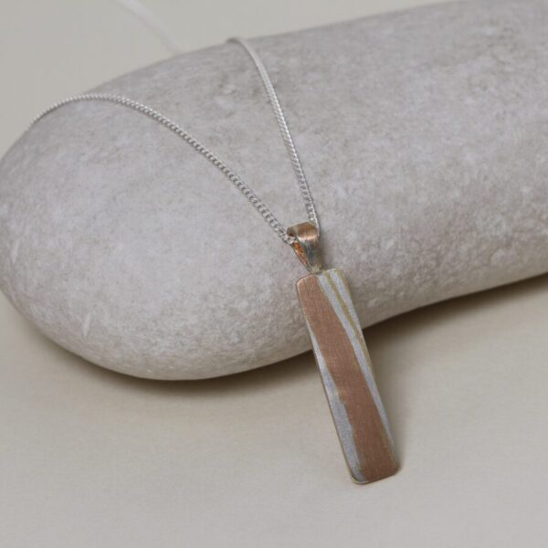 Handmade Mokume Gane Drop Pendant