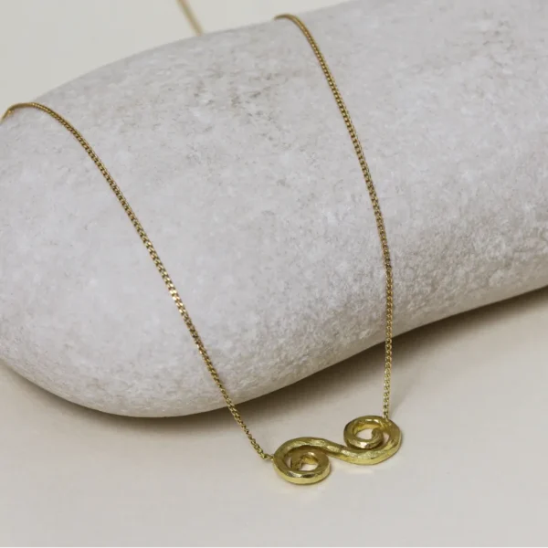 Handmade 18ct Yellow Gold Celtic Double Spiral Pendant