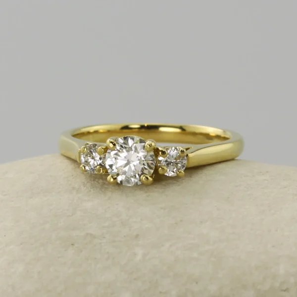 The Cloan: Ethical 14ct Gold Diamond or Moissanite Trilogy Engagement Ring