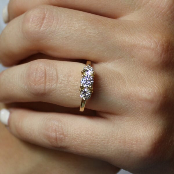 The Torridge: Ethical 18ct Gold Diamond or Moissanite Trilogy Engagement Ring