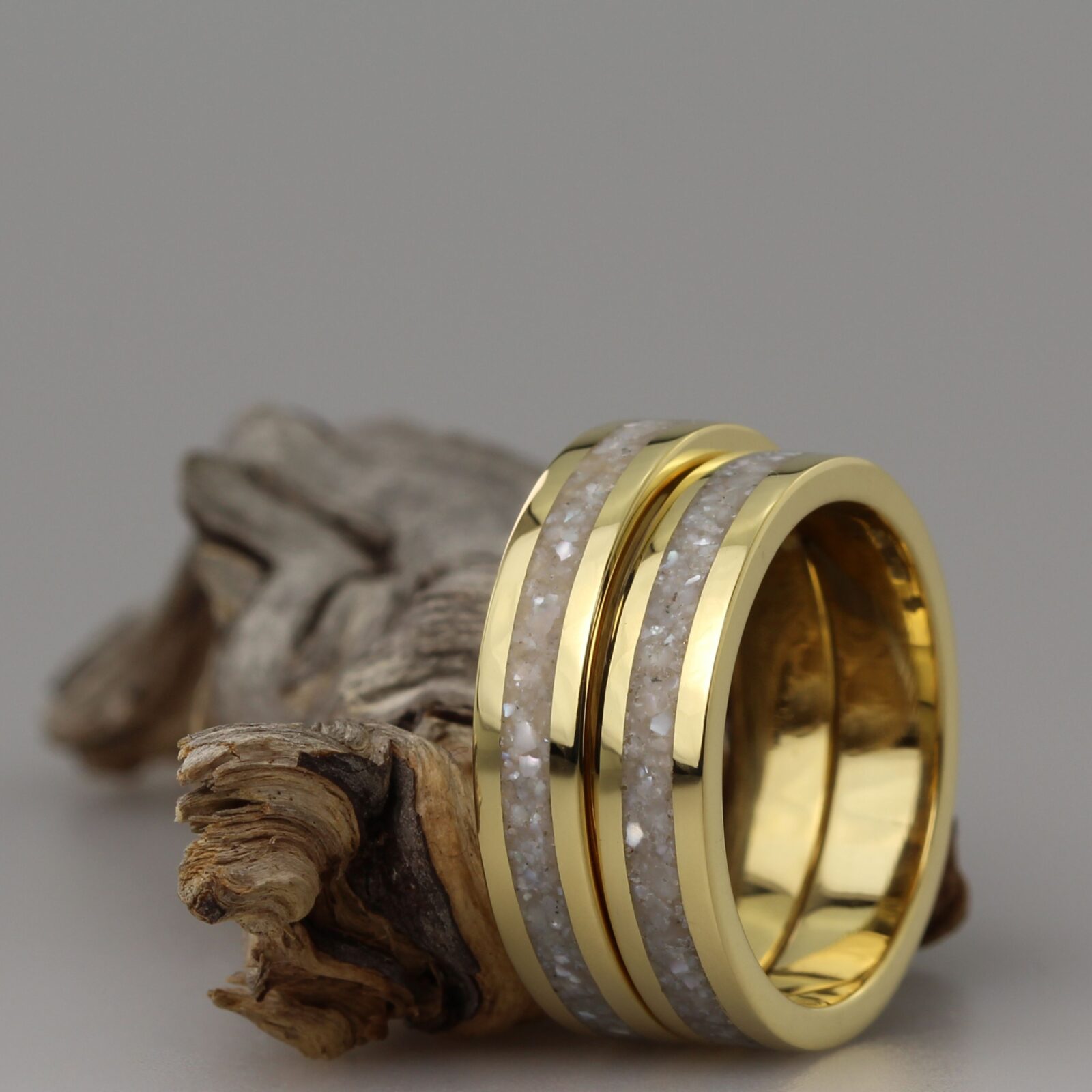 Inlay Wedding Rings - Jacqueline & Edward
