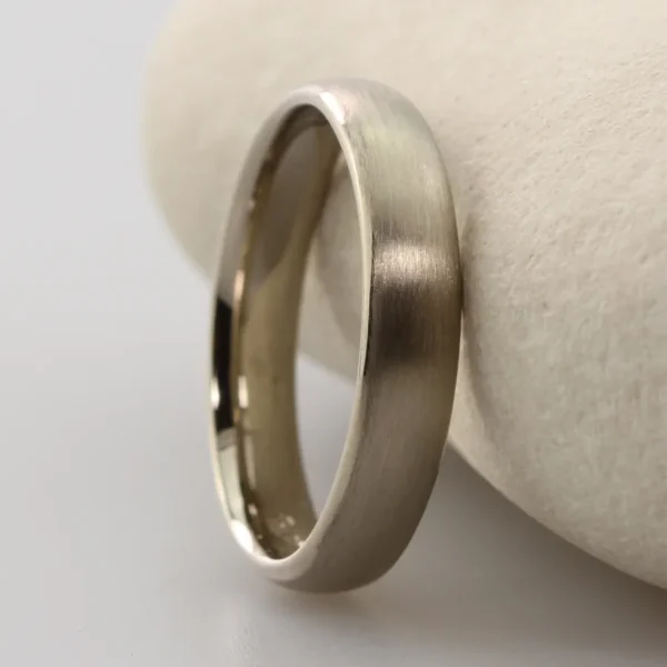 The Newlands: Handmade 18ct White Gold Wedding Ring with Matt finish