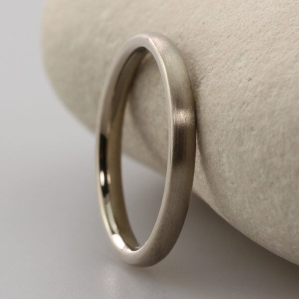 The Newlands: Handmade 18ct White Gold Wedding Ring with Matt finish