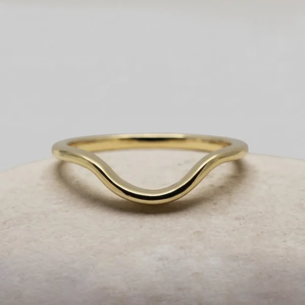The Bann: Handmade 14ct Yellow Gold Bespoke Curved Wedding Ring