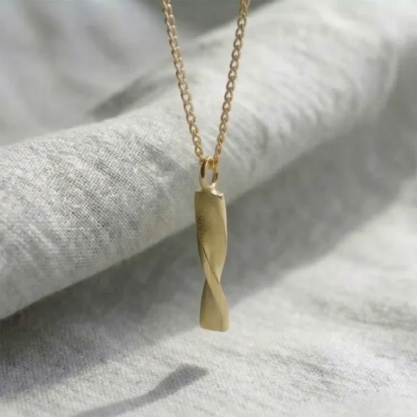 The Dartmoor Twist Bar Necklace: 9ct Yellow Gold