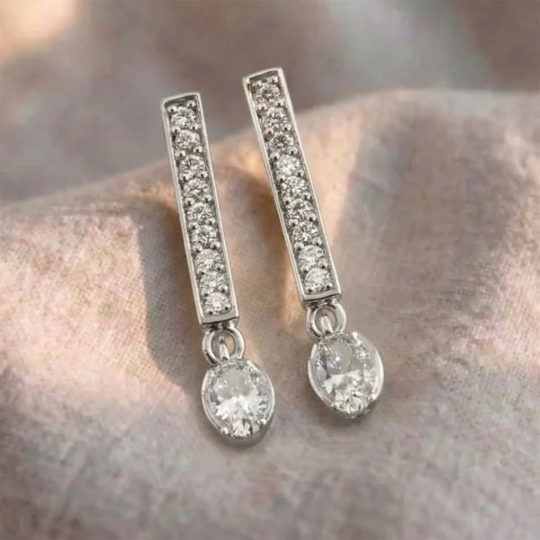 The Cairngorms Diamond or Moissanite Drop Earrings 1.2 ctw: 950 Platinum