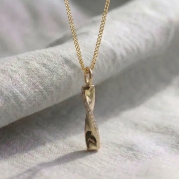The Torridon Diamond or Moissanite Bar Necklace: 18ct Yellow Gold