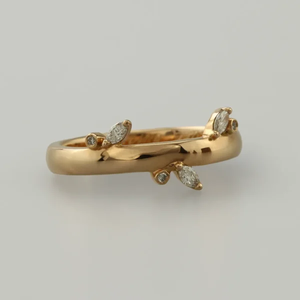 The Wharfe: 18ct Rose Gold Marquise Diamond Wedding Ring
