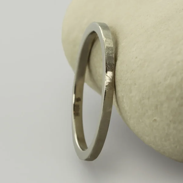 The Cavanacaw: 1.5mm 950 Platinum Hammered Wedding Ring