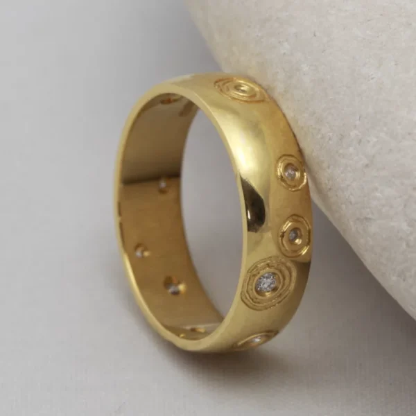 The Cup and Ring: Handmade 18ct Yellow Gold and Diamond Ring