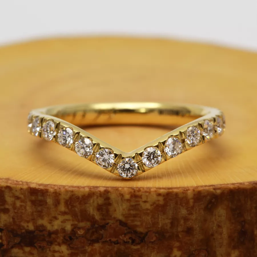 The Glass: Eco 18ct Rose Gold Diamond Bespoke Wishbone Ring