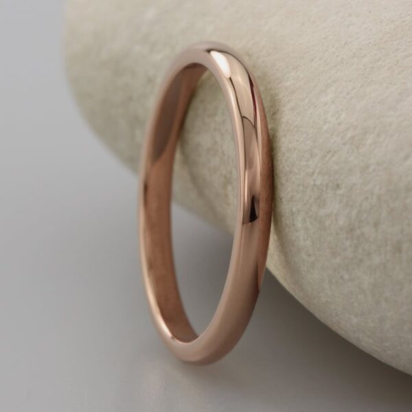 The Wanlock:  Recycled 18ct Rose Gold Wedding Ring with Polished finish