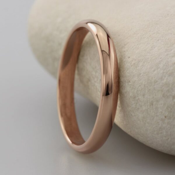 The Wanlock:  Recycled 18ct Rose Gold Wedding Ring with Polished finish