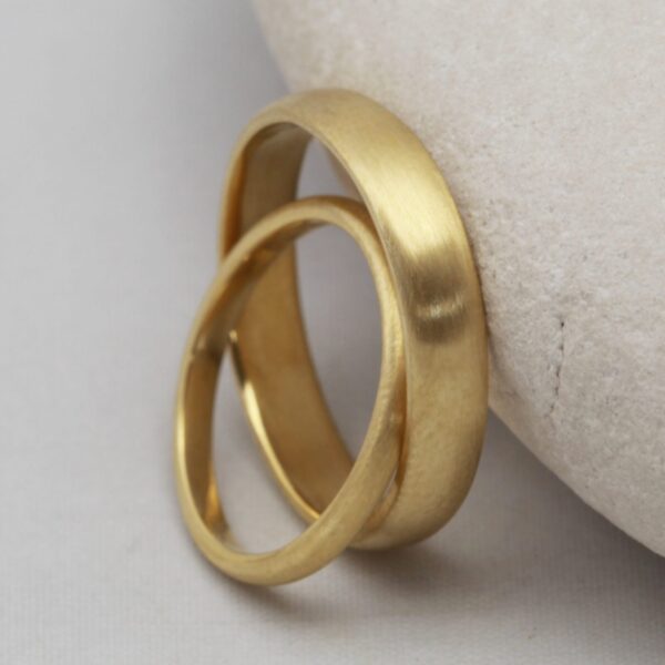 The Archans: Recycled 18ct Yellow Gold Matching Wedding Ring Set