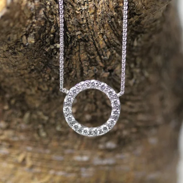 Ethical 18ct White Gold Diamond Halo Pendant