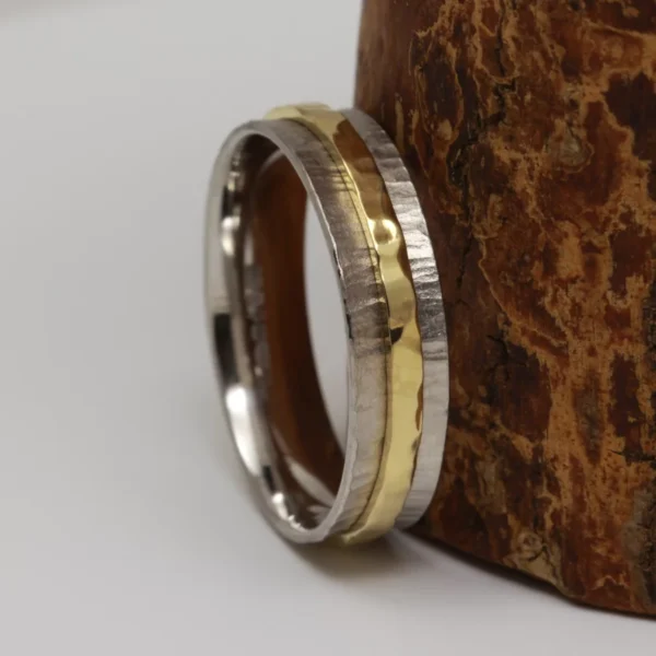 The Mawdach: Recycled 950 Platinum and 18ct Gold Spinner Ring