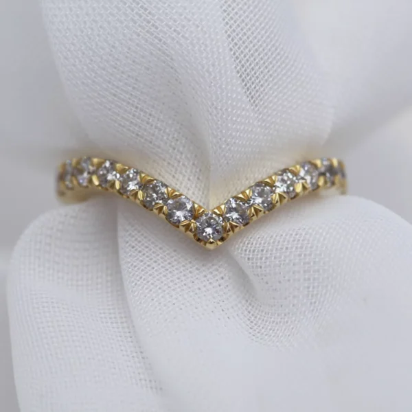 The Glass: Eco 18ct Yellow Gold Diamond Bespoke Wishbone Ring