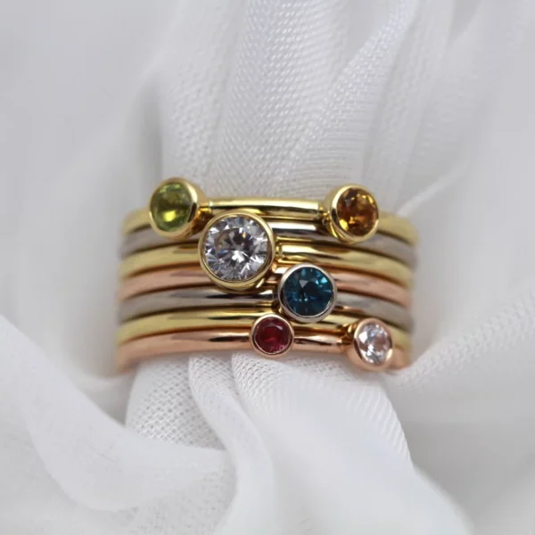 Handmade 18ct Gold Full Set of Stacking Rings