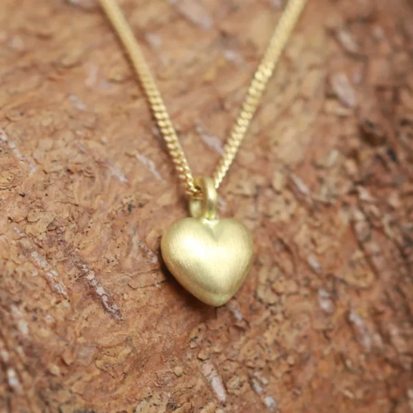 Handmade 9ct or 18ct Gold Bubble Heart Pendant