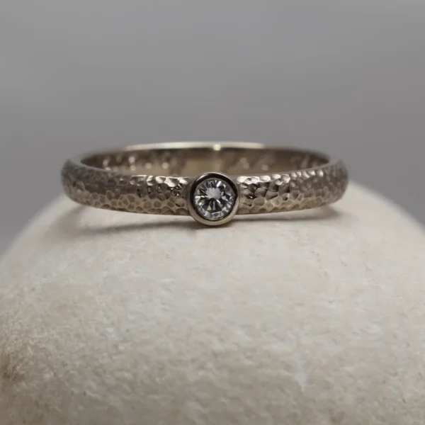 The Keltie: Delicate 18ct White Gold Moissanite or Diamond Ring
