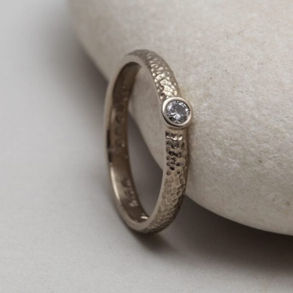 The Keltie: Delicate 18ct White Gold Moissanite or Diamond Ring