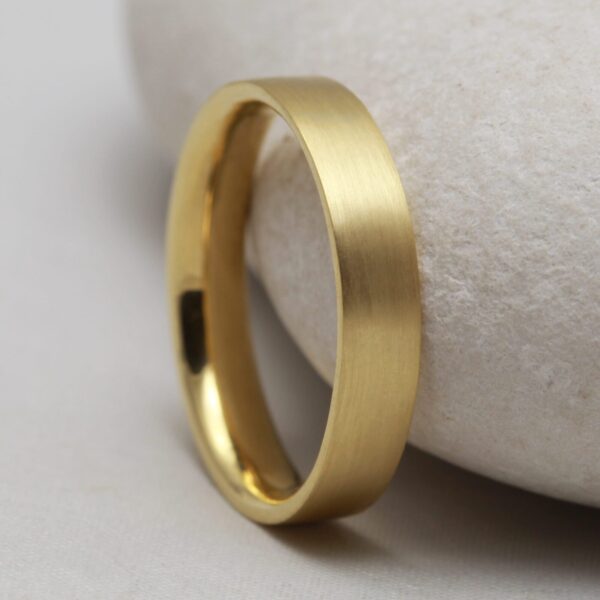 The Hadydarn: Ethical 18ct Yellow Gold Wedding Ring with Matt finish