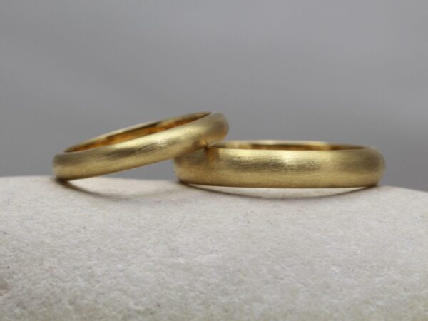 The Archans: Recycled 18ct Yellow Gold Matching Wedding Ring Set