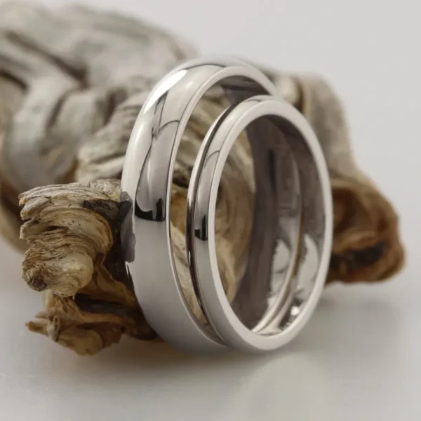 The Wanlocks: Recycled 950 Platinum Matching Wedding Rings