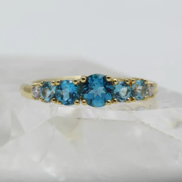 The Tay: 18ct Yellow Gold Topaz and Diamond Ring