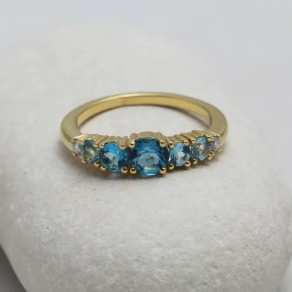 The Tay: 18ct Yellow Gold Topaz and Diamond Ring