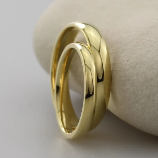 The Devons: Handmade 18ct Yellow Gold Matching Wedding Ring Set