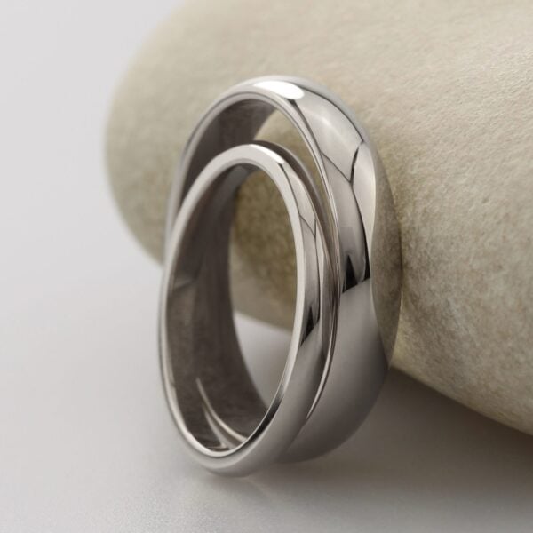 The Wanlocks: Recycled 950 Platinum Matching Wedding Rings